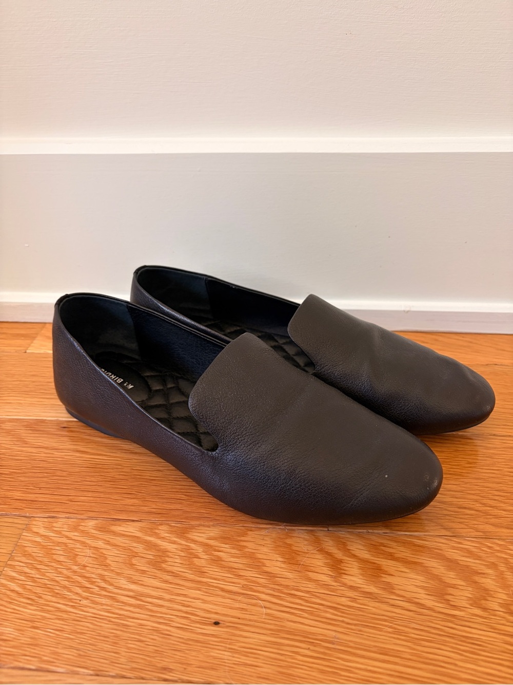 Women’s Black Quilted-Insole Slip-On Loafers